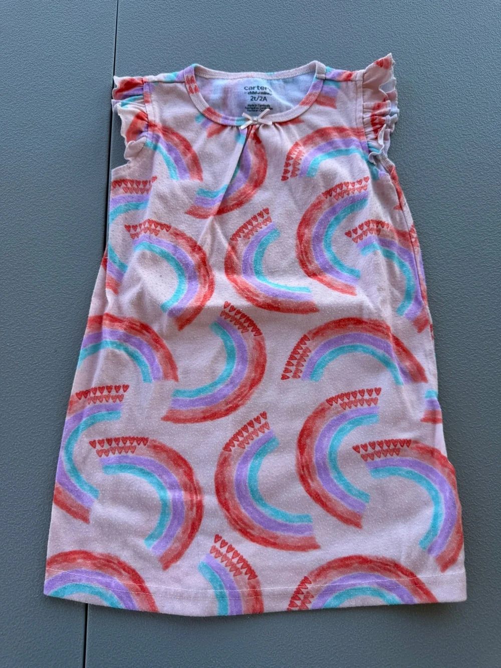 Carter's Pastel Pink Rainbow Tie-Dye Toddler Top